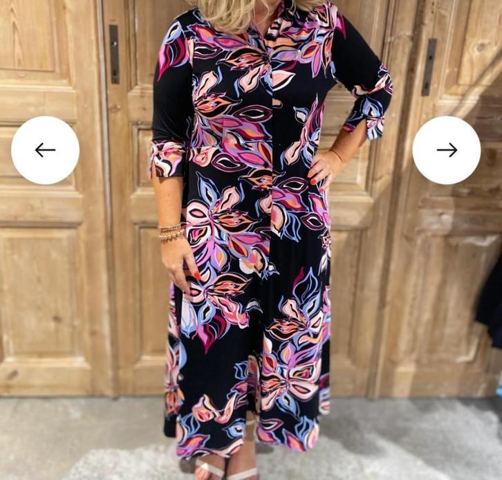 Zgan magna jurk 48/50, Kleding | Dames, Jurken, Zo goed als nieuw, Maat 46/48 (XL) of groter, Zwart, Onder de knie, Ophalen of Verzenden