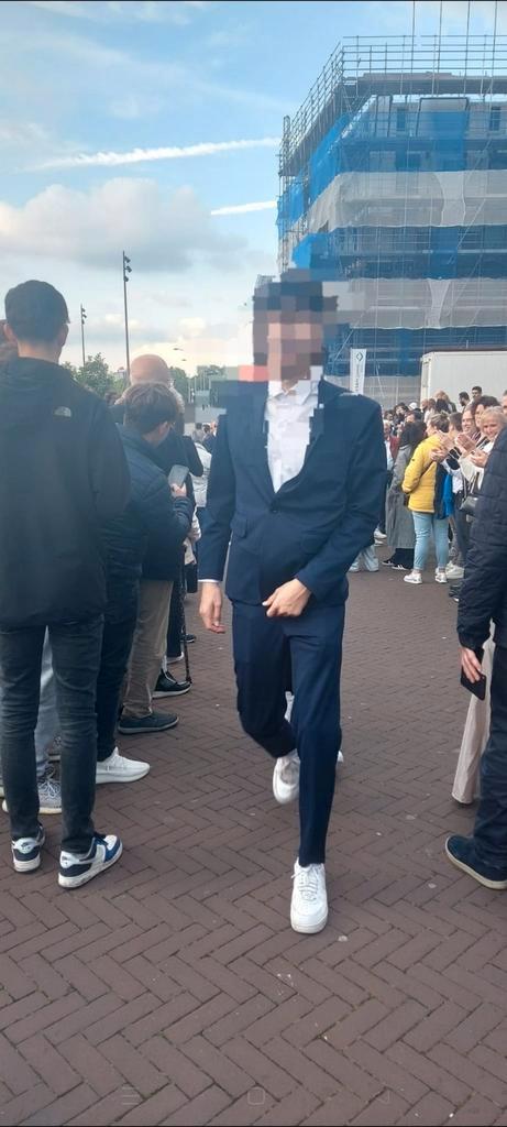 Voor de moderne puber, maat s, Kleding | Heren, Kostuums en Colberts, Zo goed als nieuw, Maat 48/50 (M), Blauw, Ophalen of Verzenden