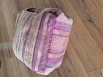 Handgemaakte Traditionele vierkante poef, 50 tot 100 cm, Beige, Vierkant, Ophalen of Verzenden