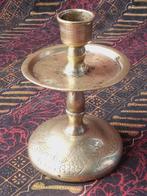 Mooie zware antieke Oosterse kandelaar met een draak 12,2 cm, Ophalen of Verzenden, Koper of Brons