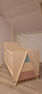 Vintage Ledikant - met hemeltje - roze groen/blauw roomwit, Ophalen, Gebruikt, Ledikant