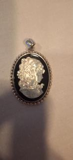 Zilveren Cameo Hanger, Zwart, Minder dan 4 cm, Ophalen of Verzenden, Zo goed als nieuw