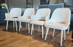 TRENDY EETKAMERSTOELEN 4 STUKS VAN € 1040,- NU VOOR €379,-, Ophalen, Wit, Nieuw, Stof