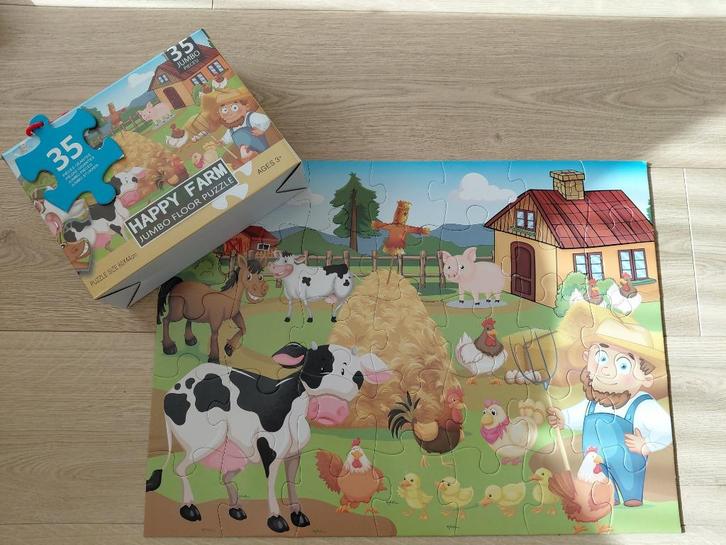 Jumbo puzzel: Happy Farm, Kinderen en Baby's, Speelgoed | Kinderpuzzels, Zo goed als nieuw, 2 tot 4 jaar, 10 tot 50 stukjes, Ophalen of Verzenden