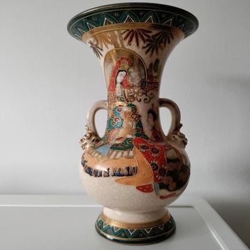 Japanse Vaas,kleurrijk,Satsuma,hand painted,Keramiek beschikbaar voor biedingen
