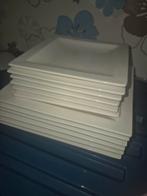 Stapel witte vierkante borden, Ophalen, Keramiek, Zo goed als nieuw, Bord(en)