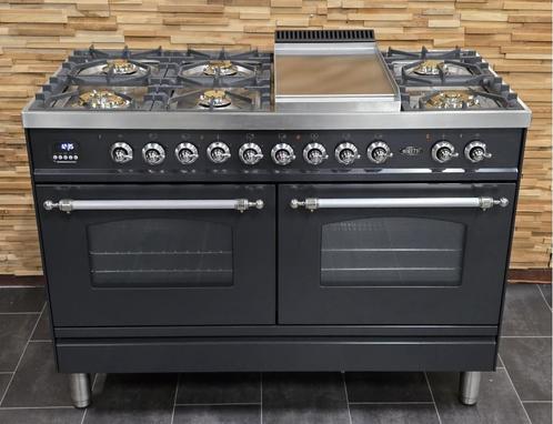 Luxe Fornuis Boretti 120cm antraciet rvs 2 300 ovens, Witgoed en Apparatuur, Fornuizen, Zo goed als nieuw, Ophalen of Verzenden