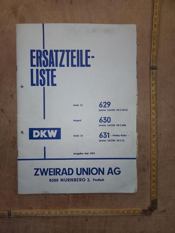 Onderdelen catalogus DKW 629, 630 en 631, Fietsen en Brommers, Handleidingen en Instructieboekjes, Ophalen of Verzenden