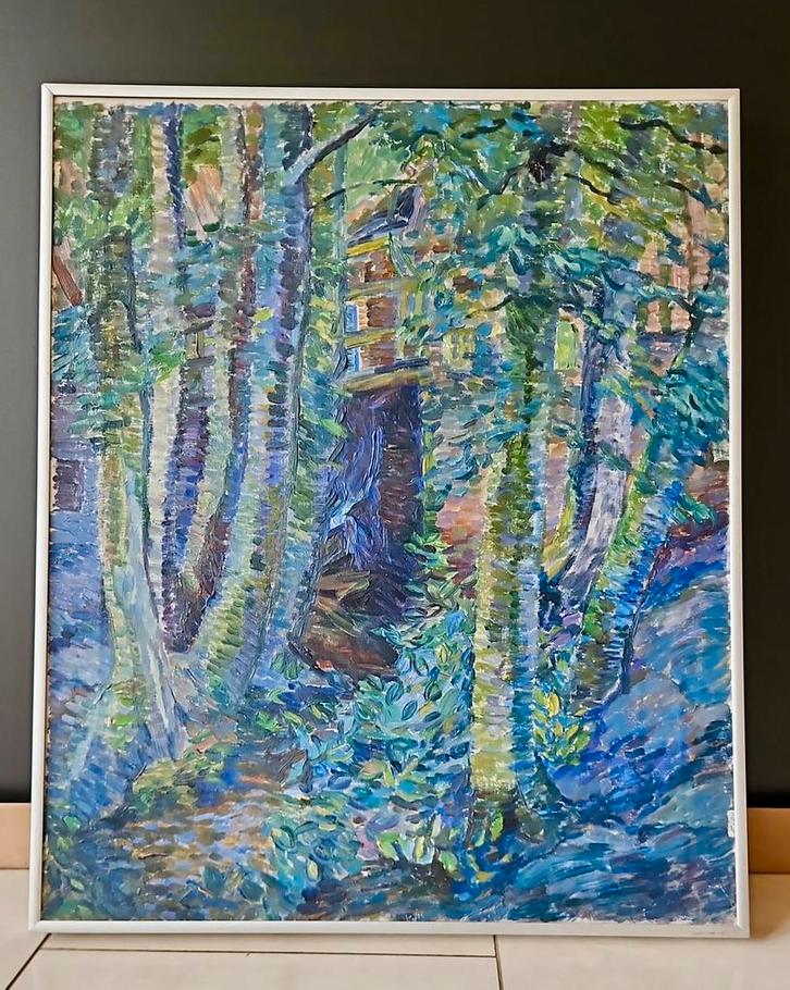 Impressionistisch schilderij Watertoren Twente Nico Baak, Antiek en Kunst, Kunst | Schilderijen | Abstract, Ophalen of Verzenden