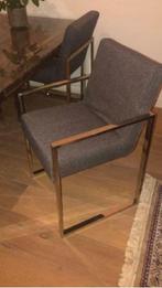 Stoelen design 4 x van Rofra Home / 200 euro per stoel, Huis en Inrichting, Bruin, Moderne minimalistische / stof mix bruin /grijs