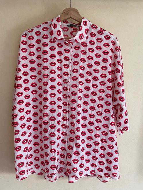 River Woods Blouse met kusjes motief + bijpassende shawl, Kleding | Dames, Blouses en Tunieken, Zo goed als nieuw, Maat 42/44 (L)