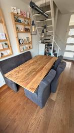 Complete eethoek, 6 personen, mangohouten tafel, Huis en Inrichting, Complete inboedels, Ophalen