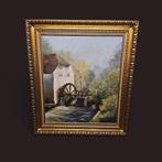 Schilderij Watermolen Gesign., Antiek en Kunst, Kunst | Schilderijen | Klassiek, Ophalen of Verzenden