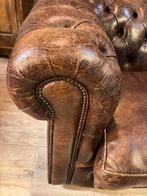 Stoere buffelleren chesterfield 3 zits bank, Huis en Inrichting, Ophalen, Gosemengelsstraat, Cowboy rodeo, Driepersoons