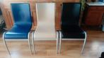 6 leren eetkamerstoelen in 3 kleuren, Huis en Inrichting, Stoelen, Ophalen, Overige kleuren, Leer, Zo goed als nieuw
