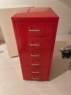 Rode metalen ladekast van ikea met 6 laden, Huis en Inrichting, Ophalen, Minder dan 50 cm, 5 laden of meer, Zo goed als nieuw