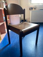 4 vintage houten Karl Kilpper stoelen, Huis en Inrichting, Stoelen, Ophalen, Gebruikt, Bruin