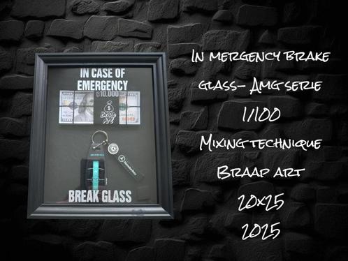 In Emergency brake glass- Amg edition. Money art, Antiek en Kunst, Kunst | Designobjecten, Ophalen of Verzenden
