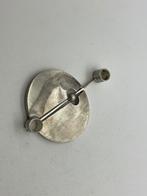 B76 Prachtige zilveren brutalist hanger, Sieraden, Tassen en Uiterlijk, Antieke sieraden, Ophalen of Verzenden, Zilver, Hanger