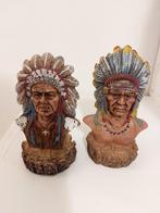 2 Indianen Beeld Hoofden nieuw, Ophalen of Verzenden