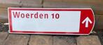 Vintage verkeersbord Woerden Reeuwijk Gouda uniek!, Ophalen of Verzenden, Gebruikt