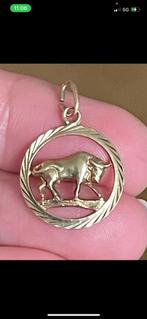 14 karaat gouden sterrenbeeldhanger stier, Sieraden, Tassen en Uiterlijk, Kettinghangers, Ophalen of Verzenden