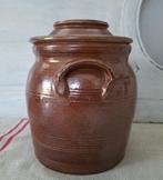 Oude franse grespot met deksel, 15,5 cm, Ophalen of Verzenden