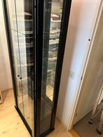 Vitrinekast met spiegelwand hoogglans zwart, Ophalen, Met deur(en), Glas, 50 tot 100 cm
