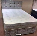 Luxury Velvet Upholstered Bed – Available in Multiple Sizes, Verzenden, Tweepersoons, Dekbedovertrek