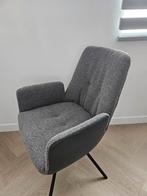 6 Gealux Lody Draaibare Eetkamerstoelen Grijs Leer / Stof, Ophalen, Metaal, Zo goed als nieuw, Vijf, Zes of meer stoelen