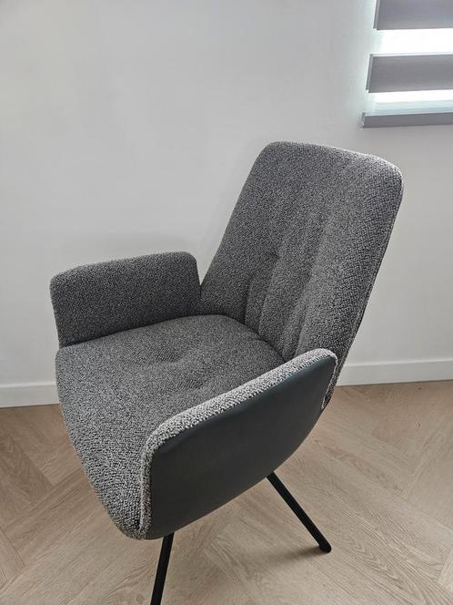 6 Gealux Lody Draaibare Eetkamerstoelen Grijs Leer / Stof, Huis en Inrichting, Stoelen, Zo goed als nieuw, Vijf, Zes of meer stoelen