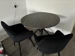 Ronde tafel met 2 zitstoelen, Ophalen, Zo goed als nieuw, Rond, 100 tot 150 cm