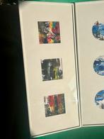 Kunst set van 2 schilderijen abstract natuur passe-partout, Antiek en Kunst, Kunst | Schilderijen | Abstract, Ophalen of Verzenden