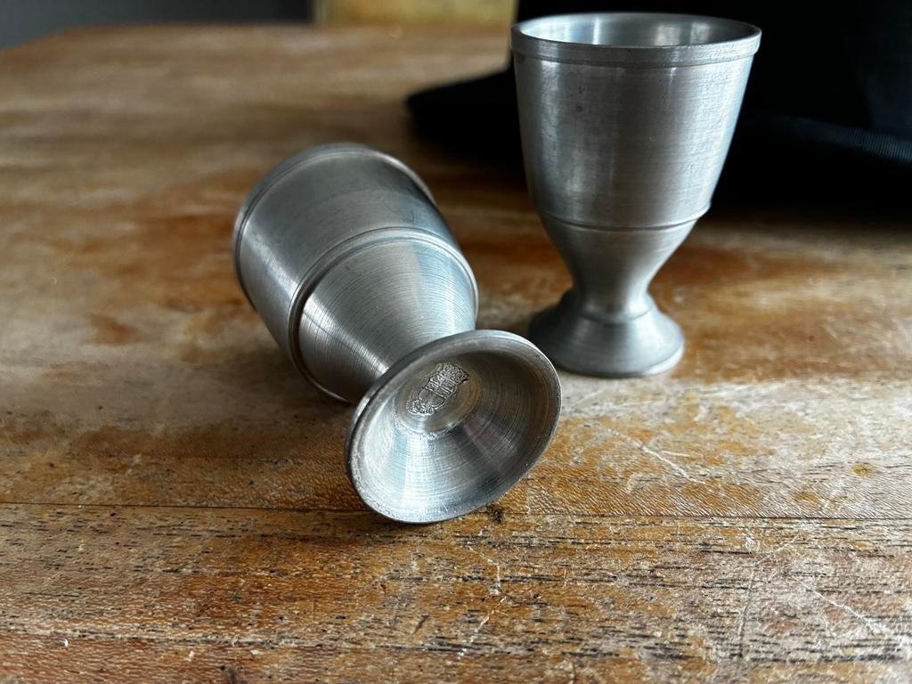 TIN / tinnen eierdopjes, Antiek en Kunst, Antiek | Tin, Ophalen of Verzenden