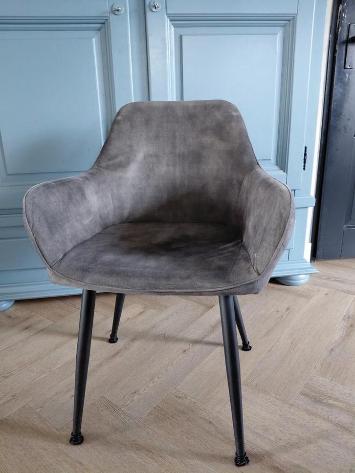 6 groene eettafel stoelen, Huis en Inrichting, Stoelen, Gebruikt, Vijf, Zes of meer stoelen, Stof, Overige kleuren, Ophalen