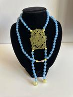 Chinese Peking glas geslepen kralen geluk  hanger goud slot, Sieraden, Tassen en Uiterlijk, Antieke sieraden, Verzenden, Goud