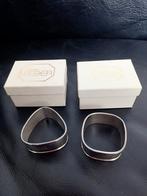 2 verzilverde servet-ringen, Overige materialen, Ophalen of Verzenden, Zo goed als nieuw, Dame of Heer