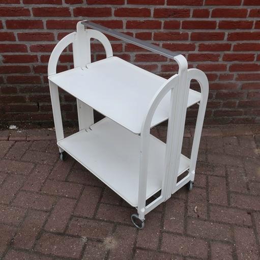 Guzzini serveerwagen thee wagen trolley vintage retro design, Verzamelen, Retro, Huis en Inrichting, Ophalen