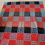 Blauw Rood Zwart Wollen Deken - Gebruikt met Gaten, Ophalen of Verzenden, Gebruikt