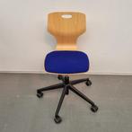 Ahrend houten werkstoelen  met blauwe zitting, Ophalen of Verzenden, Nieuw, Blauw