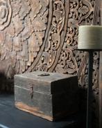 Houten moneybox geld kistje sober sleets imperfect landelijk, Ophalen of Verzenden