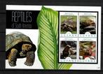 guyana  pf blok reptielen hagedissen schildpadden slangen, Overige thema's, Ophalen of Verzenden, Postfris