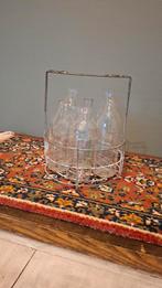 Vintage Melkflessen met Draagrek, Ophalen of Verzenden