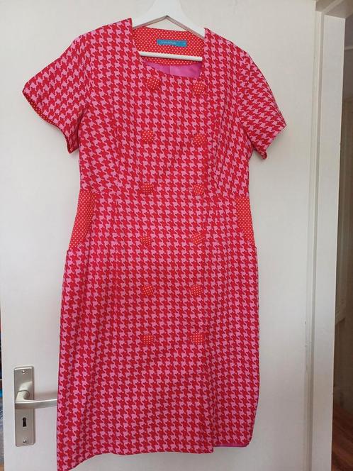 Supermooie roze rode ruit jurk Lien & Giel, mt L, nieuwstaat, Kleding | Dames, Jurken, Nieuw, Maat 42/44 (L), Roze, Knielengte