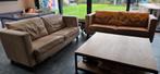2x leren bank 2,5 zits Hofstede, Ophalen, Gebruikt, Leer, 2x 2,5 zits