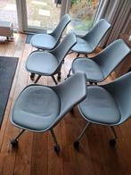 Stoelen, grijs, op wieltjes, Huis en Inrichting, Stoelen, Ophalen, Gebruikt, Grijs, Vijf, Zes of meer stoelen