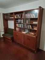 Vintage Houten Boekenkast met Zitbank 320x50x220 cm, Huis en Inrichting, Kasten | Boekenkasten, Ophalen, Vintage, 200 cm of meer