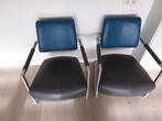 2 fautuils,kleur donkergrijs met petrol, Ophalen, Gebruikt, Twee