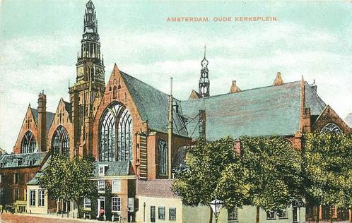 (381-144-013) Amsterdam Oude Kerksplein, Verzamelen, Ansichtkaarten | Nederland, Noord-Holland, Ophalen of Verzenden