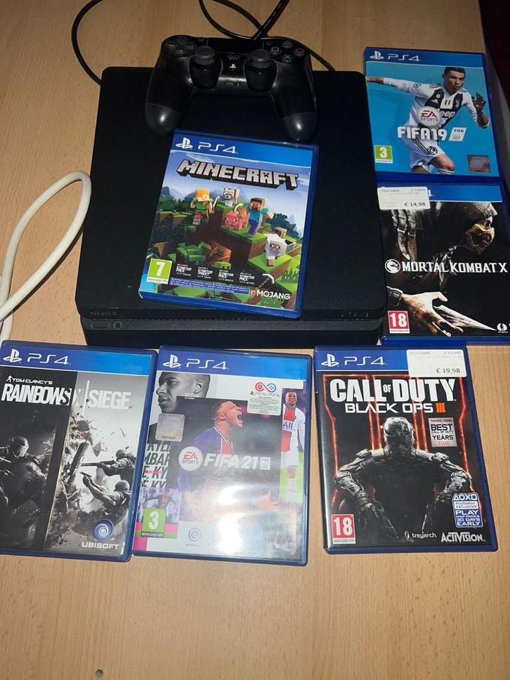 Playstation PS4 1TB + Games, Spelcomputers en Games, Spelcomputers | Sony PlayStation 4, Gebruikt, Original, 1 TB, Met 1 controller